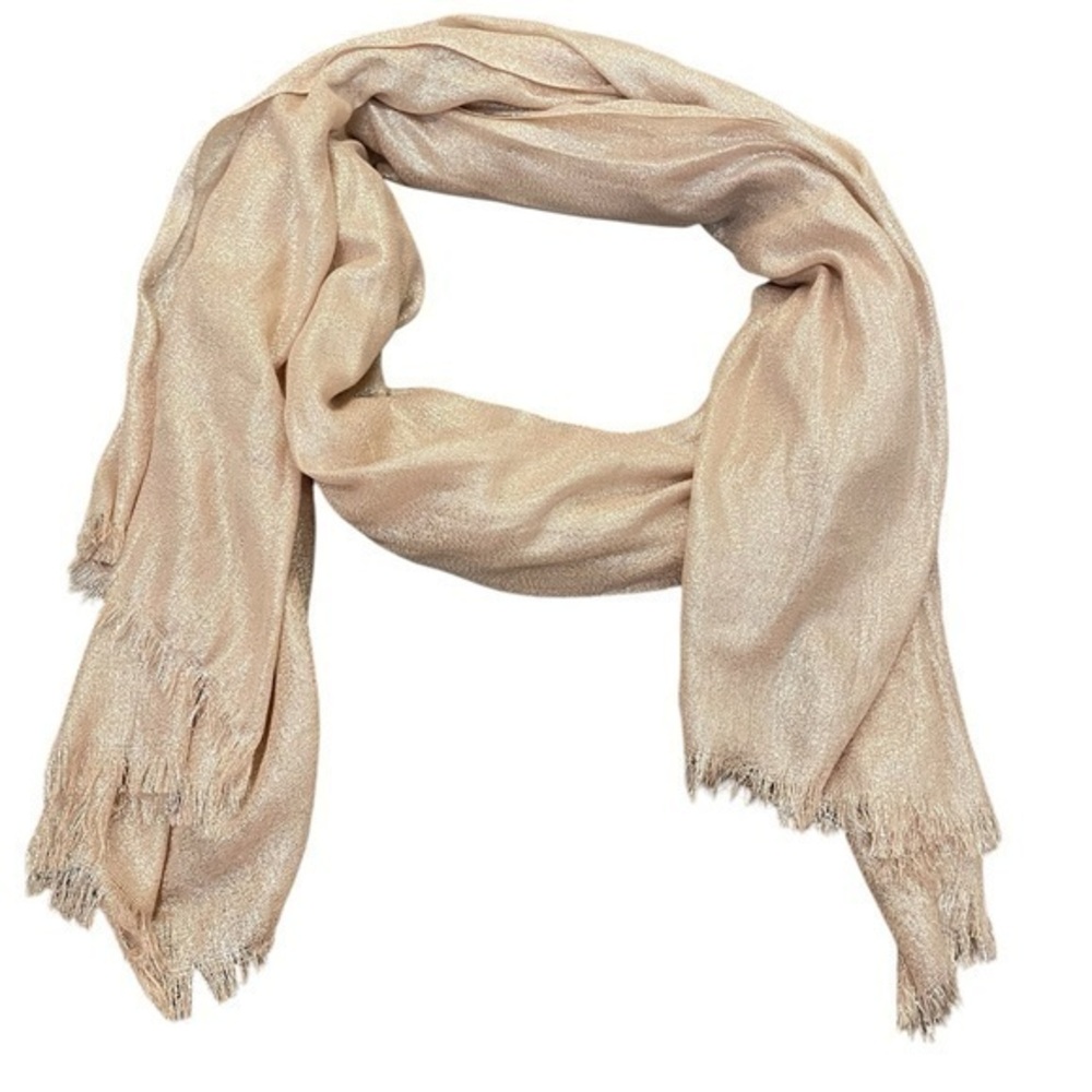 Pink Raw Hem Scarf